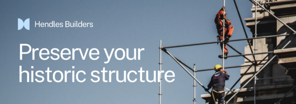 Construction Trade Show Banner in Light Blue Photo-centric Style